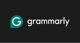 Grammarly logo with grammarly written in white lower case letters and to the left if a green speech bubble with a white capital letter G inside