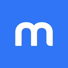 Mozello logo - white lower case m in a blue background