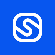 SocialBu logo which is a white wavy S inside a white box with rounded corners, all on a blue background 