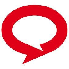 Click4Assistance logo which is a red speech bubble with a white speech bubble inside, on a white background
