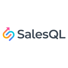 SalesQL logo which is SalesQL written in black text and a multi-coloured angled s created from two wavy lines