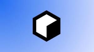 Ocoya logo which is a black and white 3d cube on a blue gradient background
