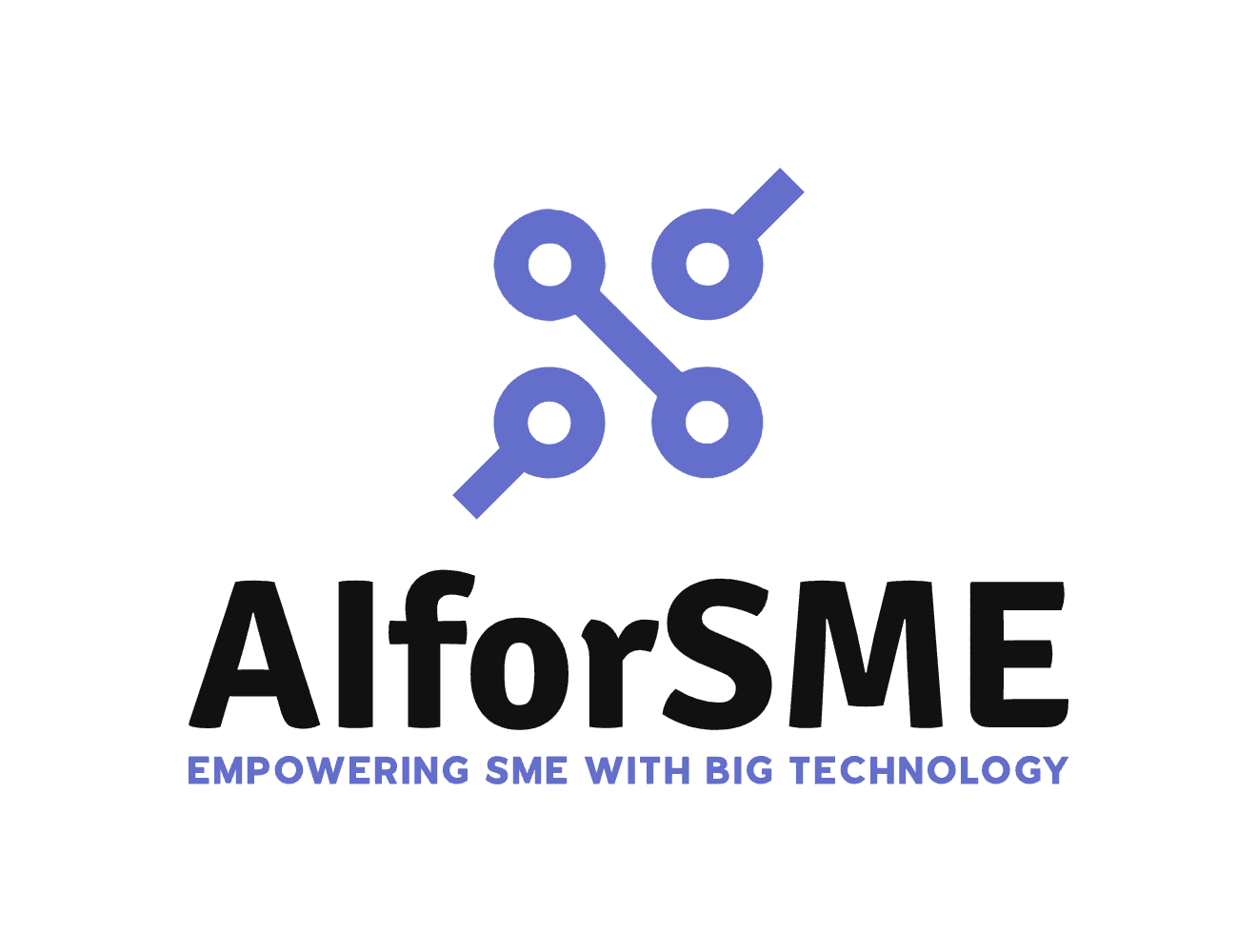 AIforSME logo which has connector icon and strap line of Empowering SME with Big Technology
